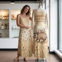 Load image into Gallery viewer, Mommy, We Will Always Have Your Back - Cute Opossum Mom Suspender Maxi Dress | Personalized Mother's Day Gift Dress PopCulturePrints
