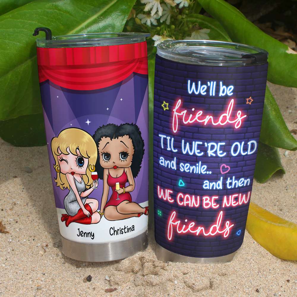 Personalized Best Friend Tumbler - Forever Friendship Gift Tumbler Cup PopCulturePrints