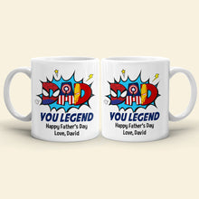 Load image into Gallery viewer, Superhero Dad Personalized Father&#39;s Day Mug Coffee Mug PopCulturePrints
