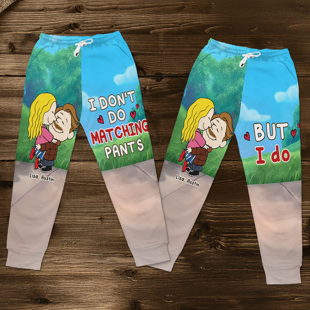 Personalized Romantic Couple Sweatpants - Hugging Design Shorts and Pants PopCulturePrints