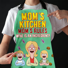 Load image into Gallery viewer, Mom&#39;s Kitchen: Wine is an Ingredient! - Personalized Apron Gift for Mom, Grandma &amp; Home Chefs Aprons PopCulturePrints
