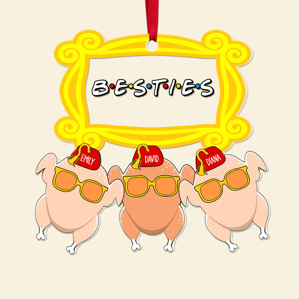 Personalized Fun Christmas Besties Ornament - Silly Turkeys Design Ornament PopCulturePrints