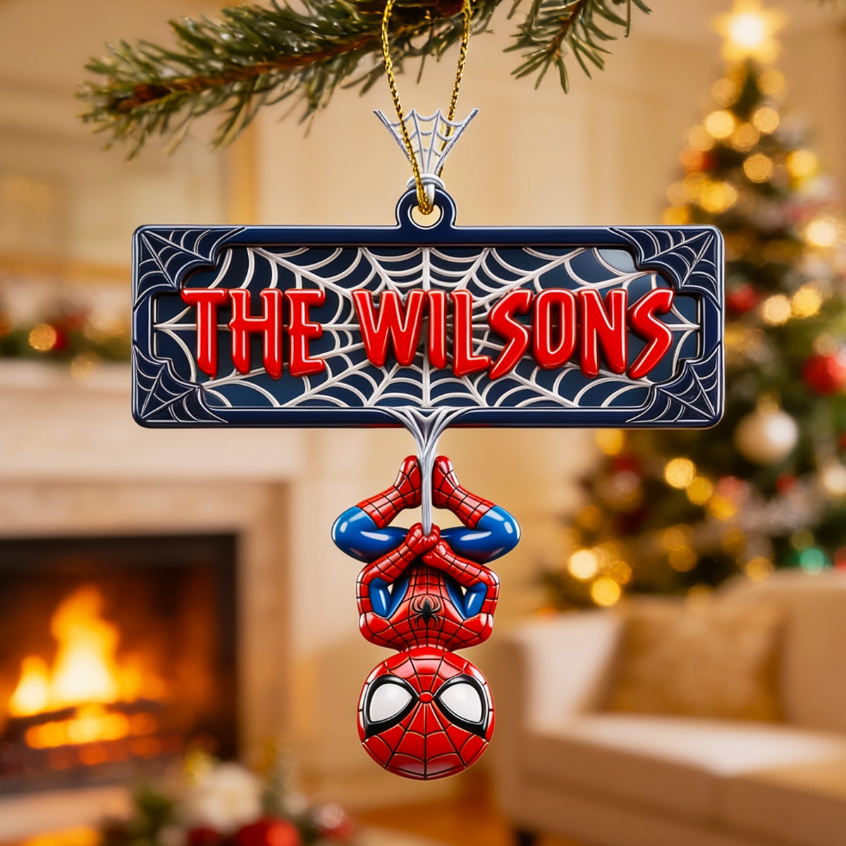 Swing into the Holidays: Web-Slinging Warrior Acrylic Ornament - Personalized Christmas Gift