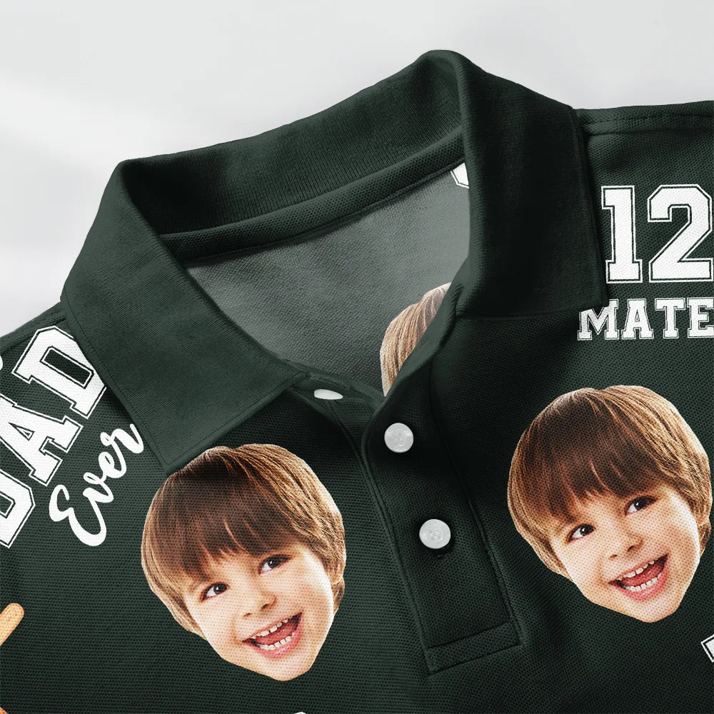 Baseball Dad: Best Dad Ever - Personalized Polo Shirt Polo Shirt PopCulturePrints