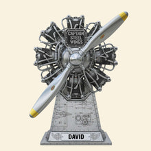 Load image into Gallery viewer, Captain Steel Wings: Personalize Your Own Radial Airplane Engine Acrylic Plaque - A One-of-a-Kind Gift for Pilots and Aviation Enthusiasts Shaped Plaques PopCulturePrints

