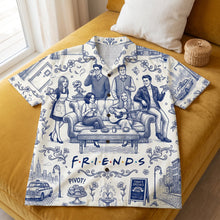 Load image into Gallery viewer, Get Cozy with Friends - Personalized Toile de Jouy Hawaiian Shirt - Unique Gift for Best Friends &amp; Loved Ones
