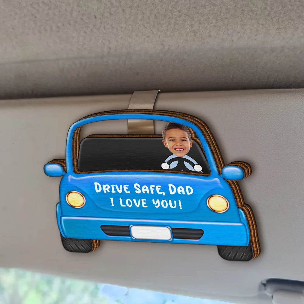 Drive Safe, Daddy! - Personalized Funny Car Visor Clip for Safe Driving Car Visor Clip PopCulturePrints