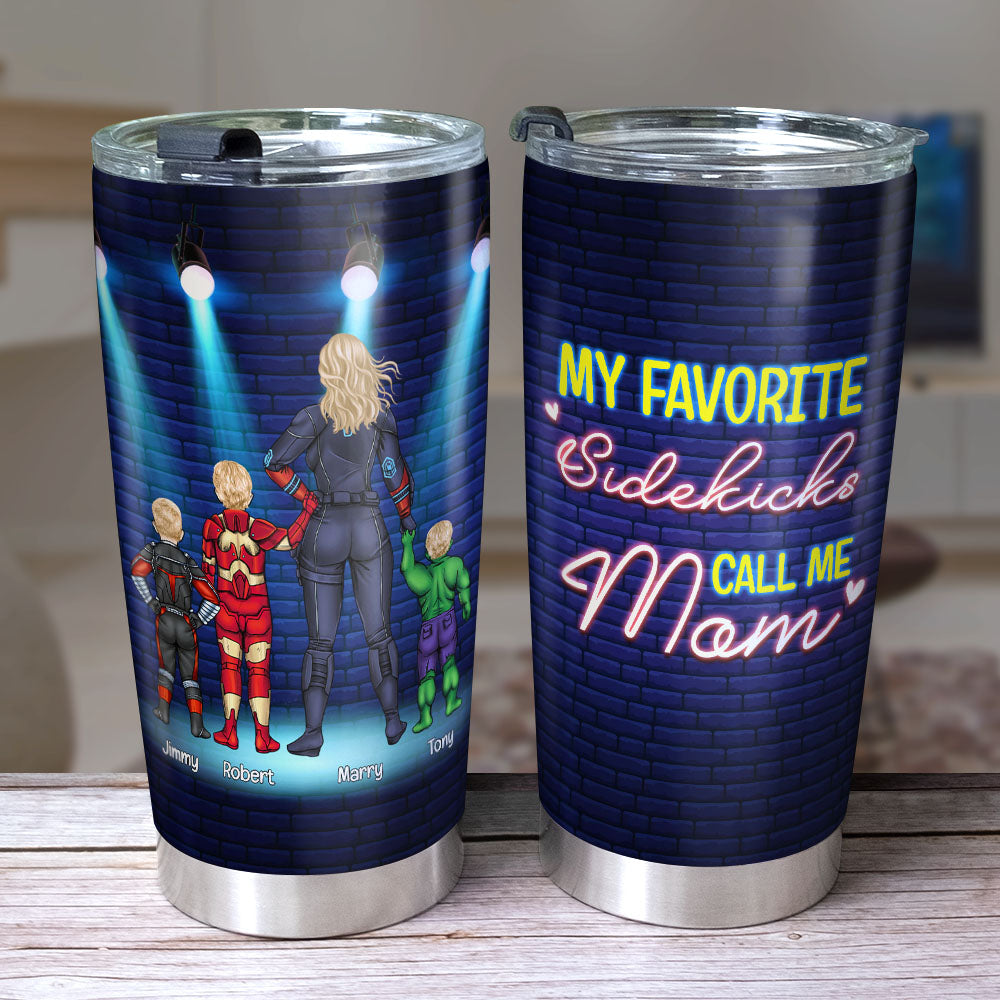 Personalized Super Mom and Kids Tumbler