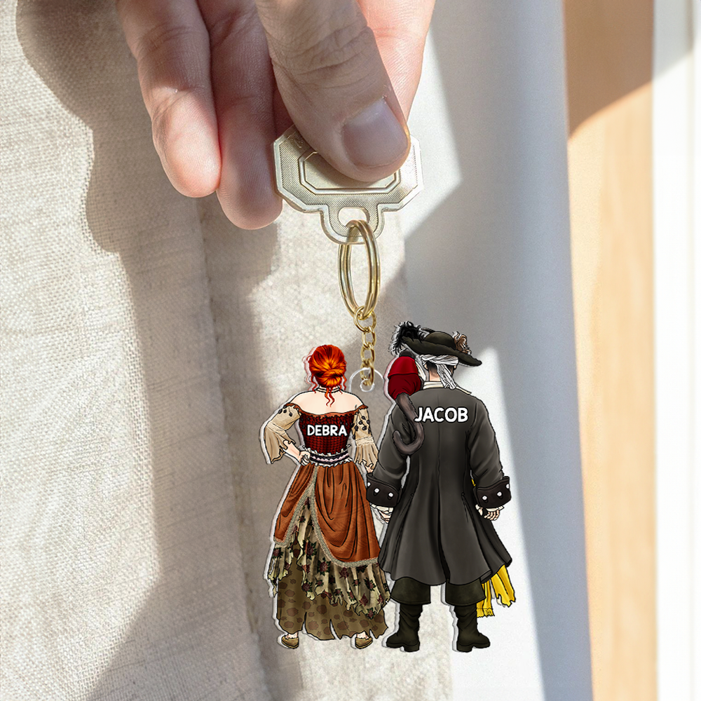 Custom Pirate Couple Keychain - Personalized Gifts for Adventurous Duos Keychains PopCulturePrints