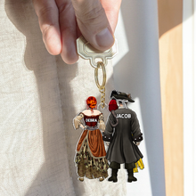 Load image into Gallery viewer, Custom Pirate Couple Keychain - Personalized Gifts for Adventurous Duos Keychains PopCulturePrints
