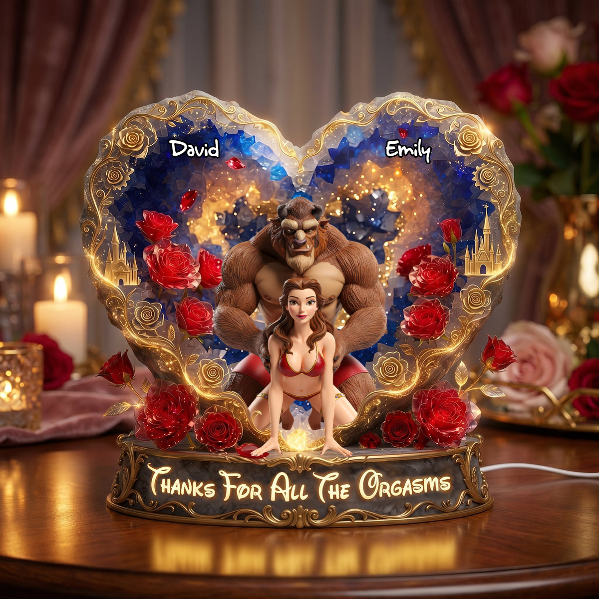 "Thanks For All The Orgasm" - Romantic Anniversary Light Box - Personalized Gift for Lovers