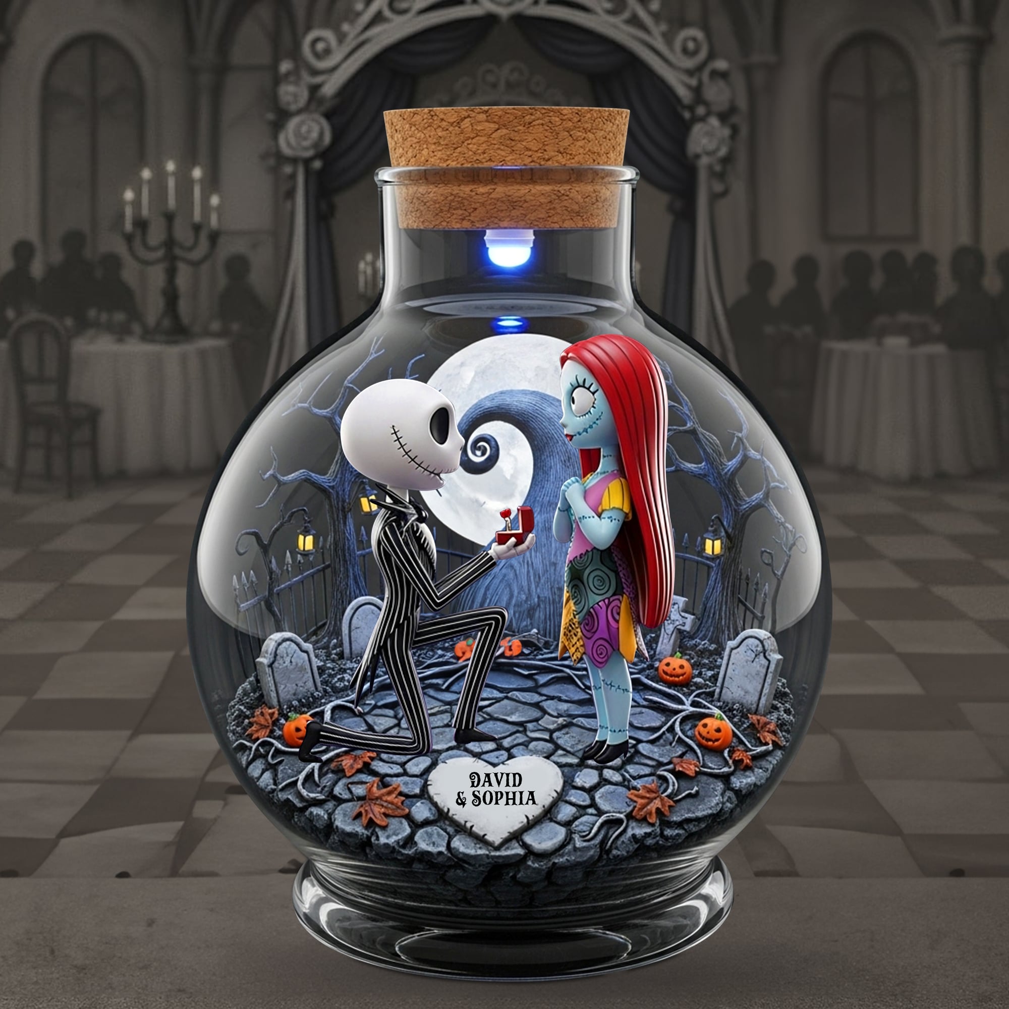 "Love Never Dies" - Personalized Horror Couple Plaque - Unique Gift for Couples, Friends, and Loved Ones Shaped Plaques PopCulturePrints