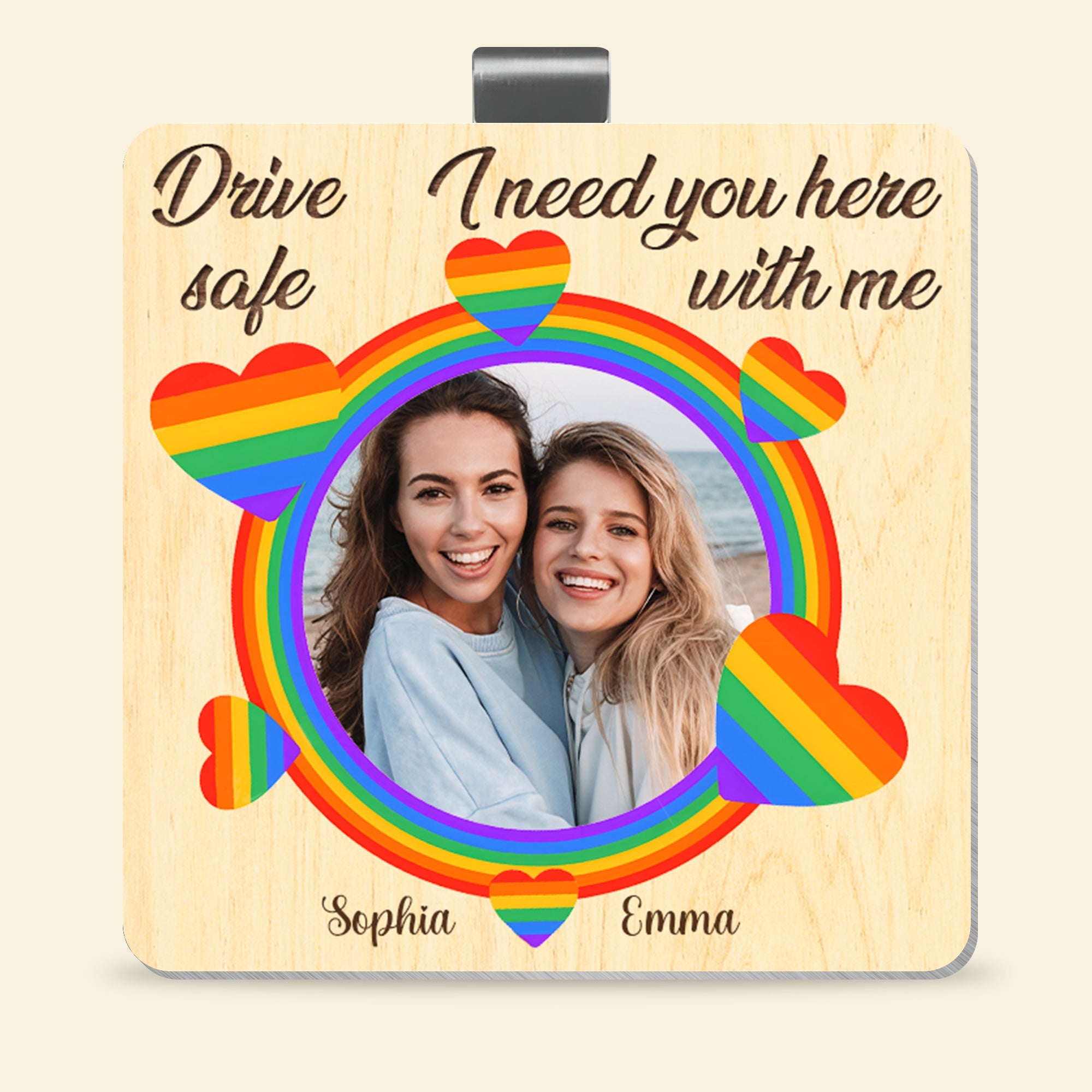 Personalized LGBT Couple Car Visor Clip - Drive Safe Gift Caps PopCulturePrints