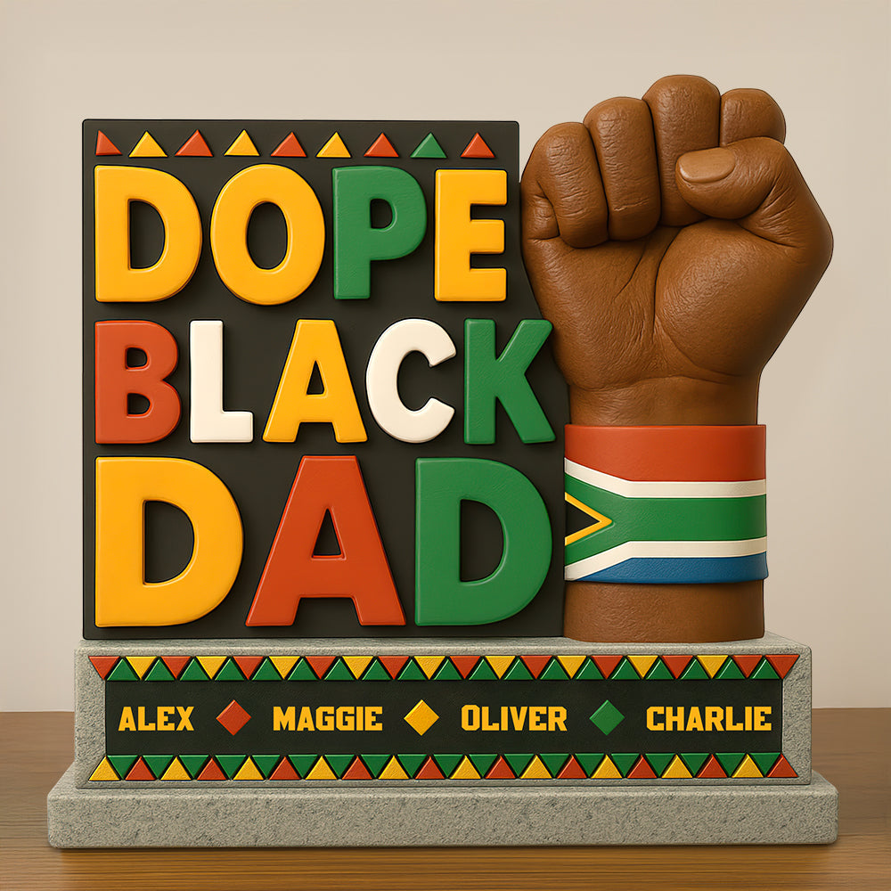 Celebrate Your Dope Black Dad - Custom Black Dad Acrylic Plaque Shaped Plaques PopCulturePrints