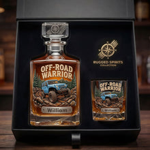 Load image into Gallery viewer, “Unleash the Warrior Within” - Rugged Trail Warrior Decanter Set - Personalized Gifts for Off-Road Lovers Bottle PopCulturePrints
