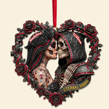 Load image into Gallery viewer, Eternal Yours - Personalized Skull Couple Ornament | Perfect Gift for Lovers Ornament PopCulturePrints
