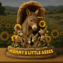 Load image into Gallery viewer, “Mama &amp; Her Little Asses” - Personalized Donkey Acrylic Plaque - Gift for Mom &amp; Grandma Shaped Plaques PopCulturePrints
