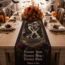 Load image into Gallery viewer, Eternal Love Skeleton Couple Quilted Table Runner - Custom Gifts for Soulmates
