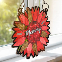 Load image into Gallery viewer, Nana’s Family Sunflower of Love - A Personalized Suncatcher Ornament for Nana and Her Loved Ones Suncatcher Ornament PopCulturePrints
