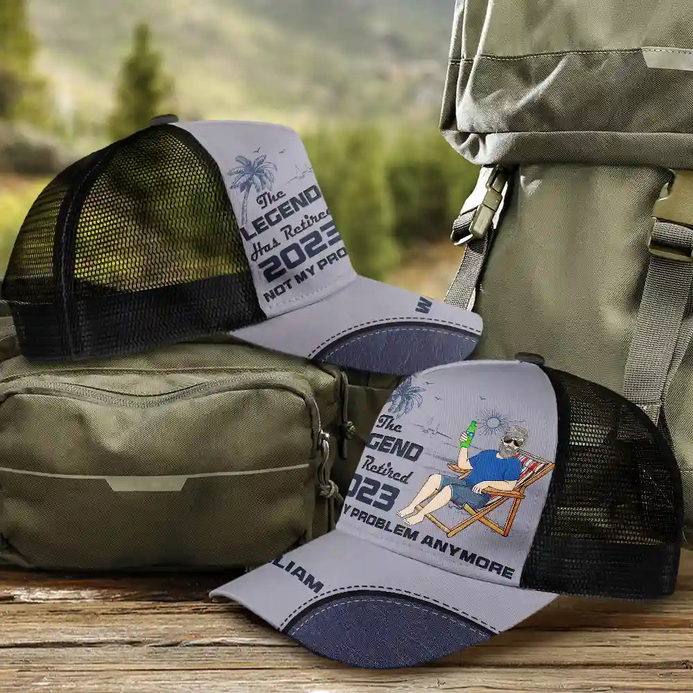 The Legend Has Retired 2025 - Personalized Casual Cap for Him Mesh-back Casual Cap PopCulturePrints