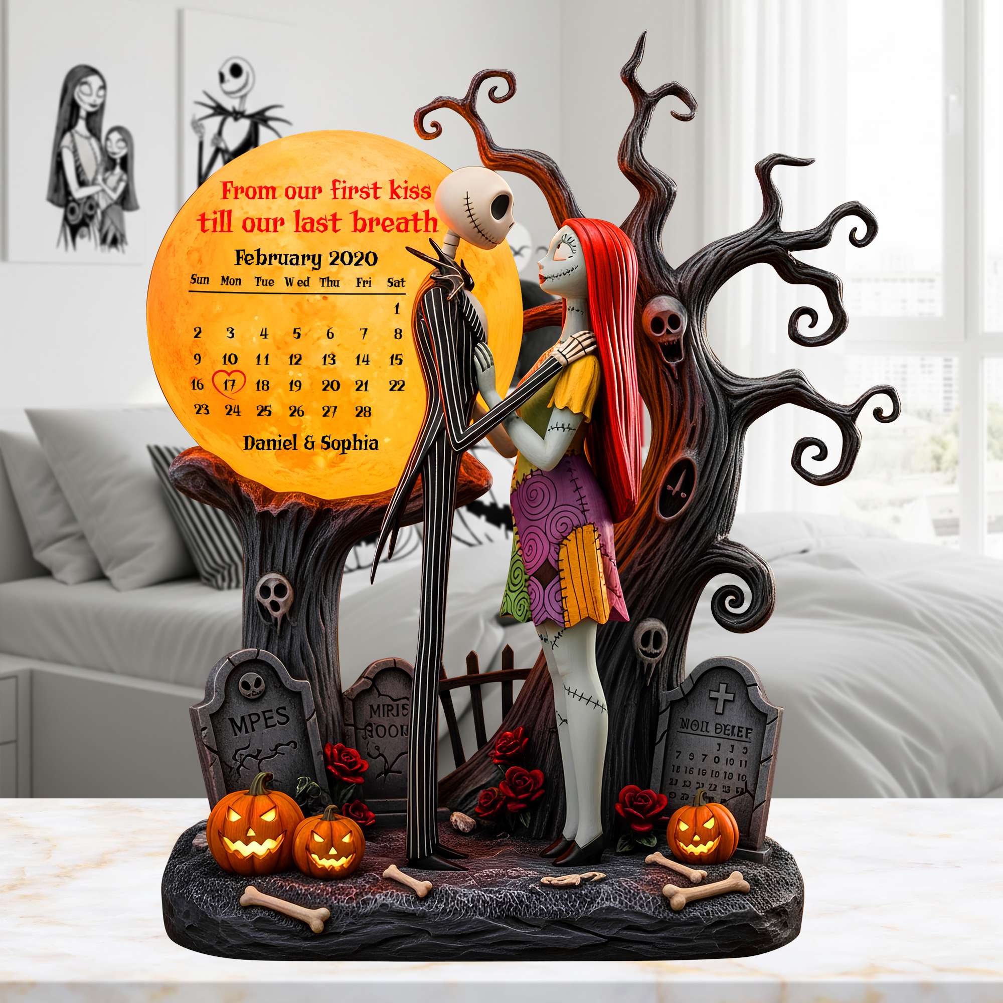 From Our First Kiss Till Our Last Breath Acrylic Plaque - Personalized Anniversary Gift for Couples Shaped Plaques PopCulturePrints