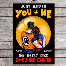 Load image into Gallery viewer, Personalized Goku and Chichi Wood Sign - You &amp; Me Wood Sign PopCulturePrints
