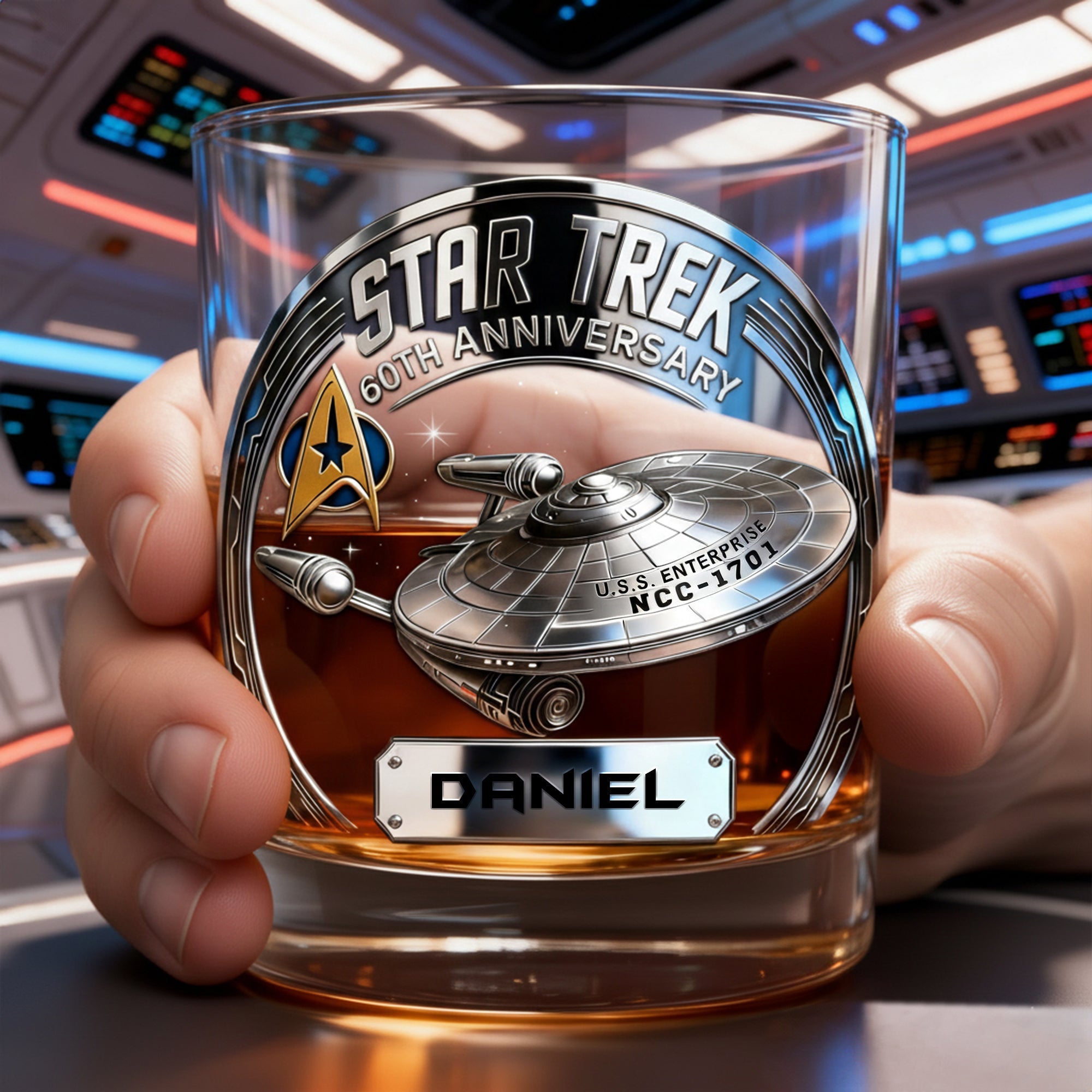 “Boldly Go Where No One Has Gone Before” - Sci-Fi Universe Round Glass - Personalized Gift for Fantasy Lovers