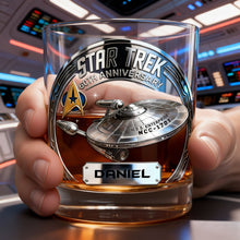 Load image into Gallery viewer, “Boldly Go Where No One Has Gone Before” - Sci-Fi Universe Round Glass - Personalized Gift for Fantasy Lovers
