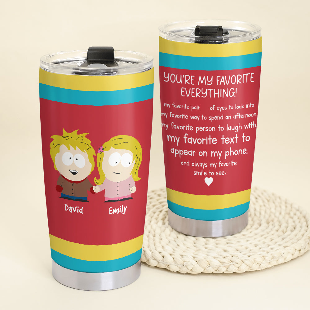 Custom Couple Tumbler | Personalized Cartoon 20oz Drinkware | Valentine's Day Gifts Tumbler Cup PopCulturePrints