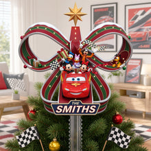 Load image into Gallery viewer, "Bring Joy to Your Christmas Tree with Our Childhood Cartoon Ribbon Tree Topper - Personalized Acrylic Gift for Kids and Families!"
