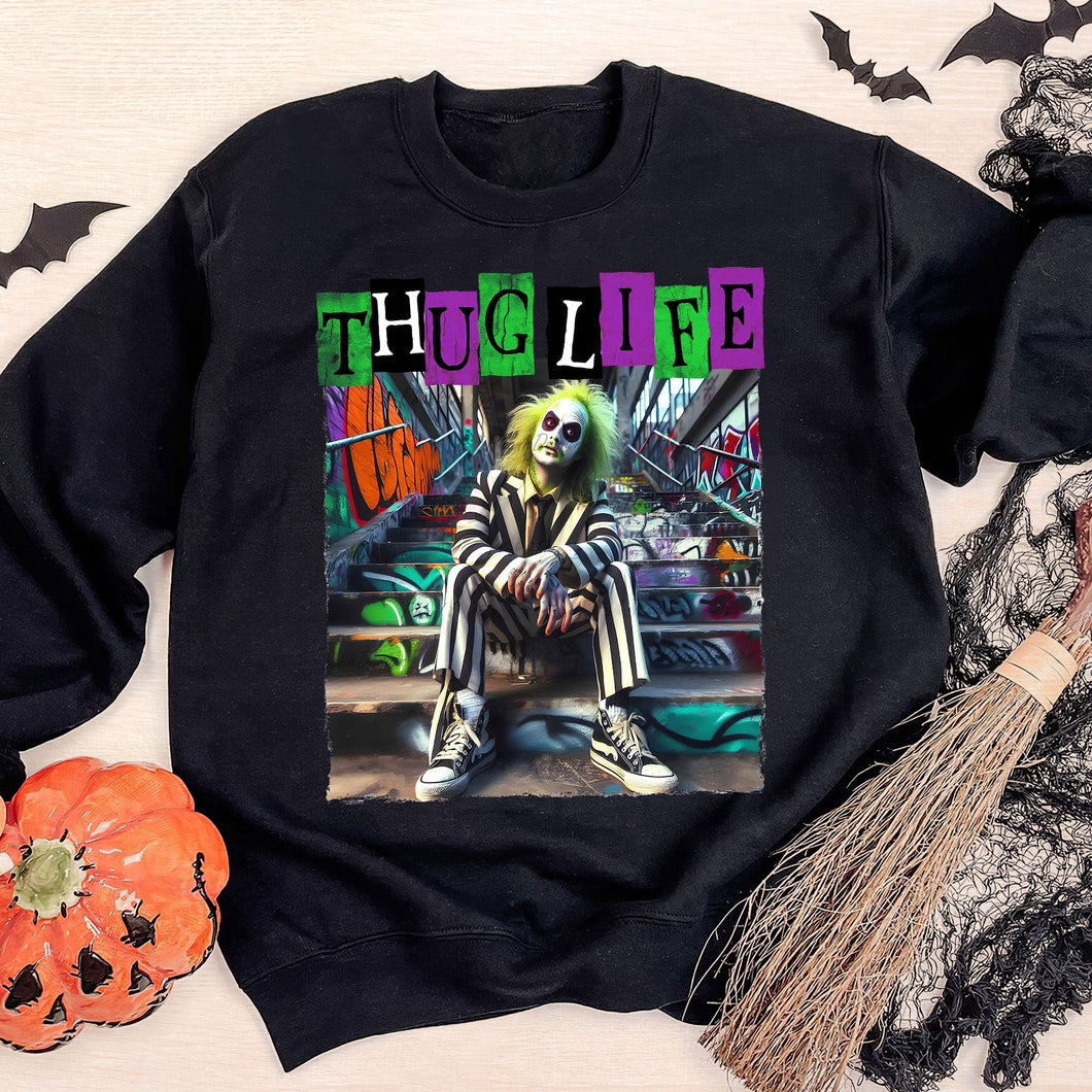 Custom Halloween Horror Thug Life Sweatshirt - Perfect Gift for Horror Fans