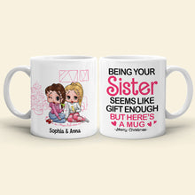 Load image into Gallery viewer, Personalized Sister Cartoon Mug - Custom Quote Christmas Gift Coffee Mug PopCulturePrints
