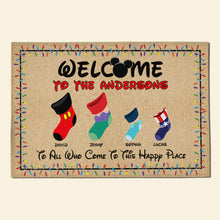 Load image into Gallery viewer, Personalized Family Christmas Stocking Doormat
