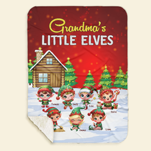 Load image into Gallery viewer, Grandma&#39;s Little Elves Personalized Christmas Blanket Blanket PopCulturePrints
