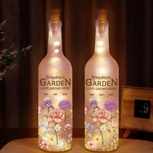 Load image into Gallery viewer, “Grandma&#39;s Garden: Love Grows Here” - Personalized Bottle Light for Grandma &amp; Mom Bottle Light PopCulturePrints
