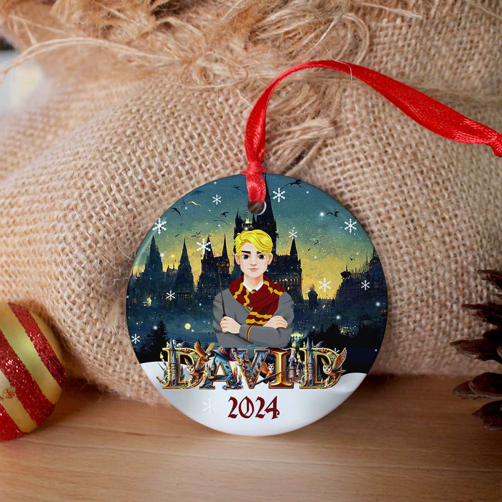 Customizable Wizard Christmas Ornament 2024