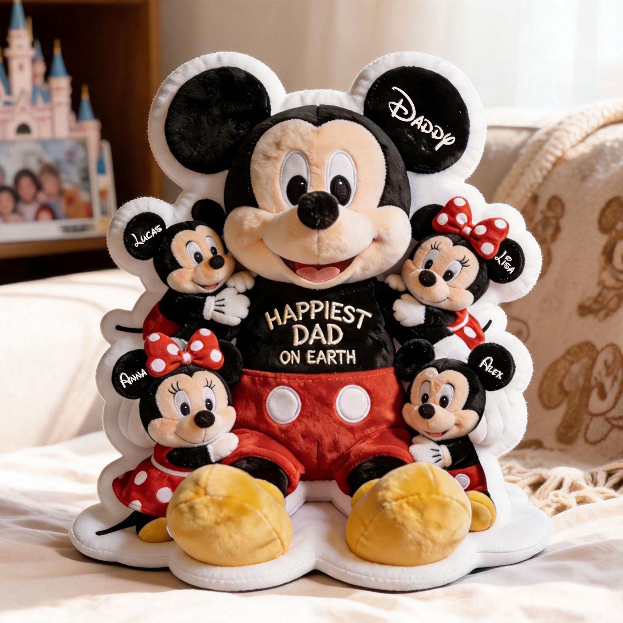 Happiest Dad On Earth - Custom Shape Pillow for Loving Dads & Grandpas Pillow PopCulturePrints