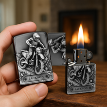 Load image into Gallery viewer, &quot;Ignite Your Passion for Motorsport!&quot; - Mud Trail Rider Personalized Lighter - Custom Gift for Motorcross Lovers Lighter PopCulturePrints
