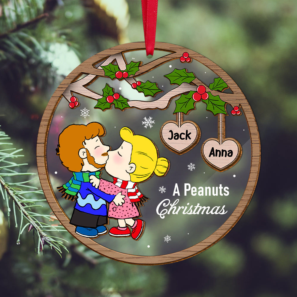 Personalized Peanuts Christmas Couple Ornament