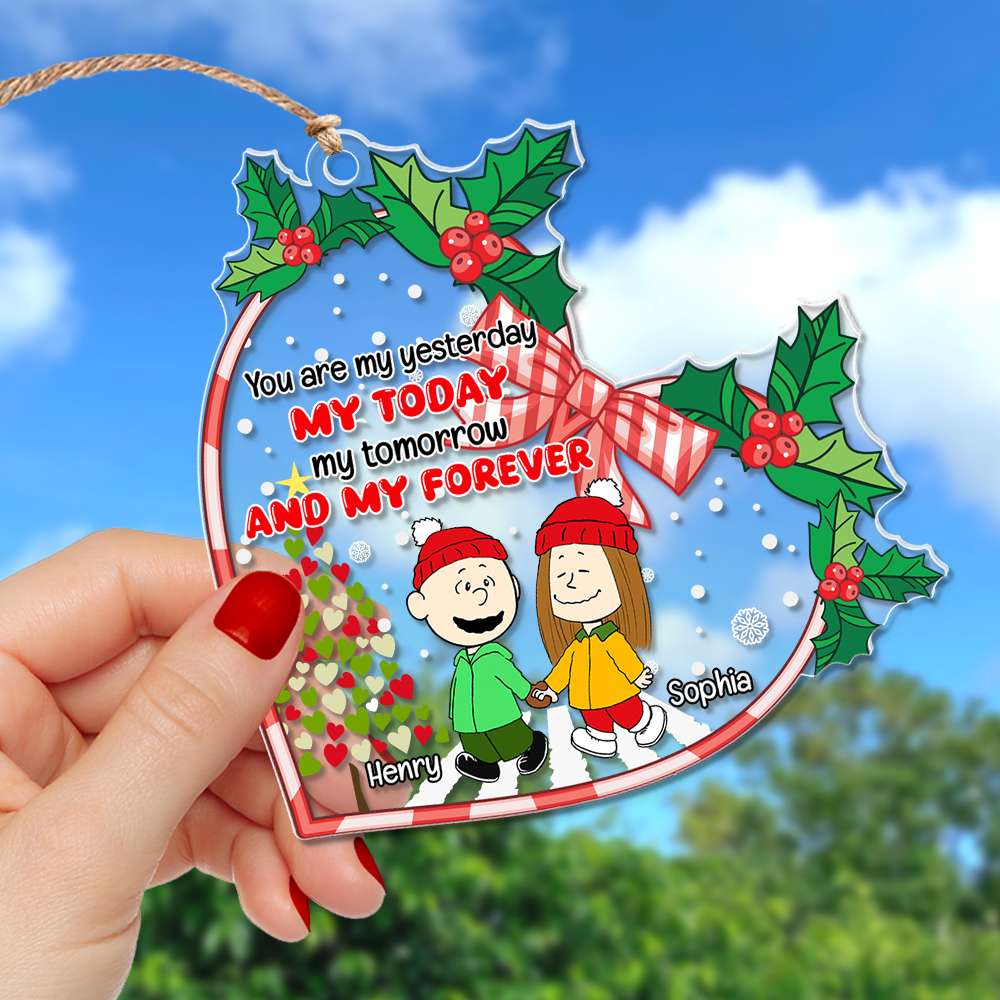 Personalized Christmas Couple Acrylic Ornament - My Forever Love