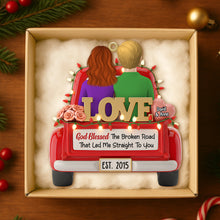 Load image into Gallery viewer, God Blessed the Broken Road Personalized Christmas Ornament - Unique Gift for Couples Ornament PopCulturePrints
