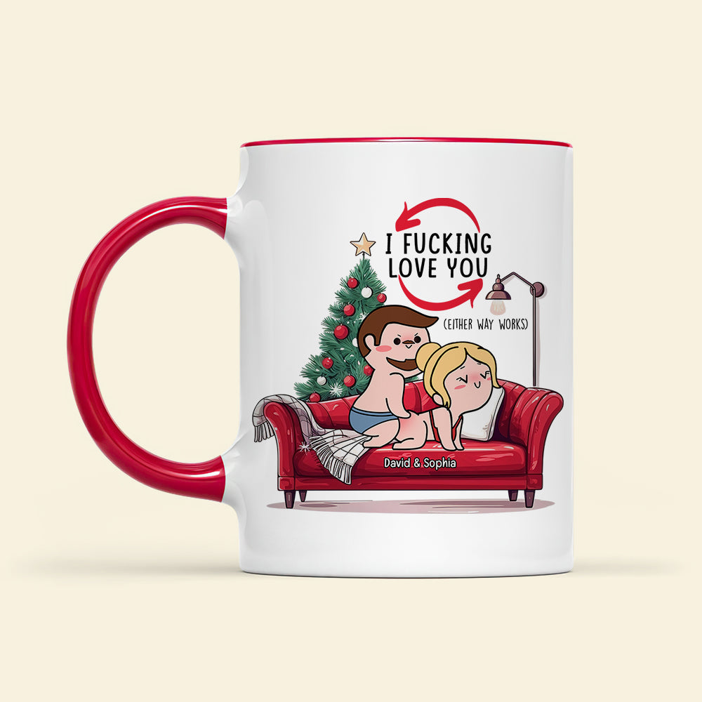 Naughty Couple Personalized Christmas Mug | Fun Holiday Gift | Valentine's Day Gifts Coffee Mug PopCulturePrints