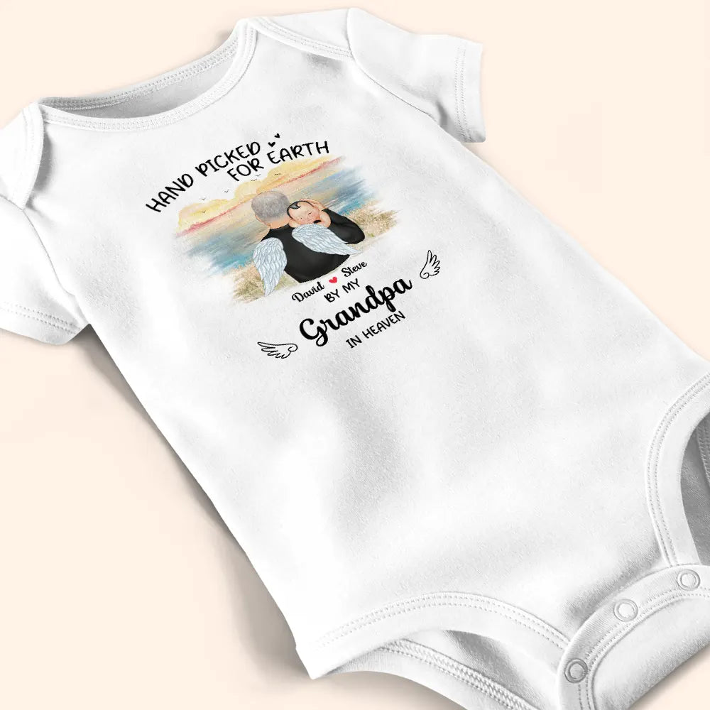 Hand Picked For Earth By My Grandpa - Personalized Baby Onesie for Special Moments Baby Onesie PopCulturePrints