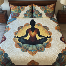 Load image into Gallery viewer, &quot;Find Your Inner Peace&quot; - Mandala Meditation Quilt Bed Set - Personalized Gift for Yoga Lovers Blanket PopCulturePrints
