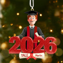 Load image into Gallery viewer, &quot;Celebrate Achievement with Personalized Flair - Graduate Ornament, Custom Gift for Graduates and Loved Ones&quot; Ornament PopCulturePrints
