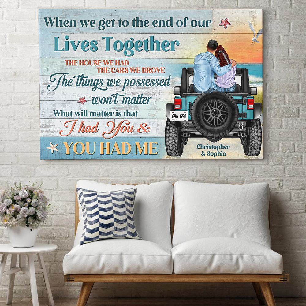 Custom Couple Canvas Art - Romantic Sunset Adventure Gift | Valentine's Day Gifts Poster & Canvas PopCulturePrints