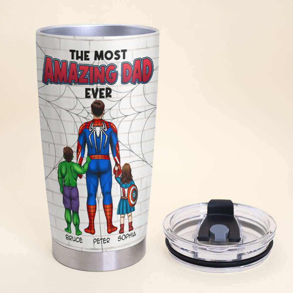 Personalized Superhero Dad Tumbler - Amazing Gift for Fathers