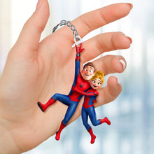 Load image into Gallery viewer, Hanging Together Couple Keychain - Personalized Gift for Couples
