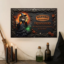 Load image into Gallery viewer, Witchy Warning Sign - Personalized Metal Sign for Witch Lovers Metal Signs PopCulturePrints
