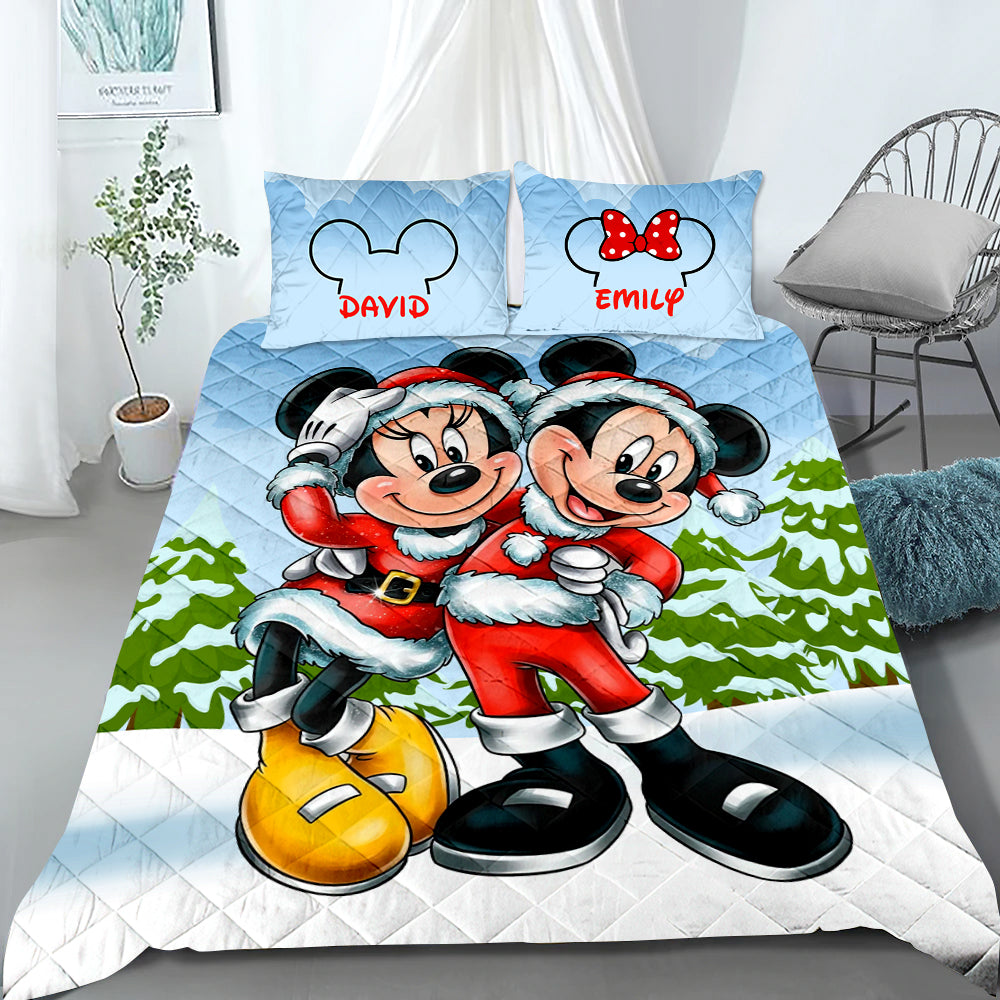 Personalized Christmas Quilt Set for Couples | Valentine's Day Gifts | Festive Gifts Blanket PopCulturePrints